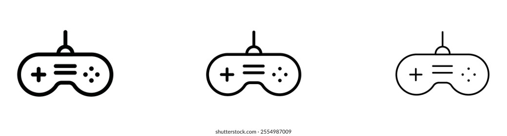 Game controller icons in tree different stroke sizes