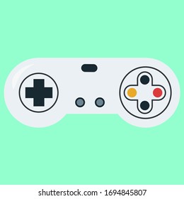 Game controller, illustration, vector on white background