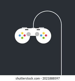 Game controller, illustration, vector on a white background.
