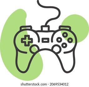 Game controller, illustration, vector, on a white background.