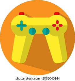 Game controller, illustration, vector, on a white background.