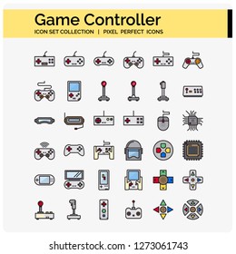 game controller incons set web design ,pixel perfect 64x64 vector