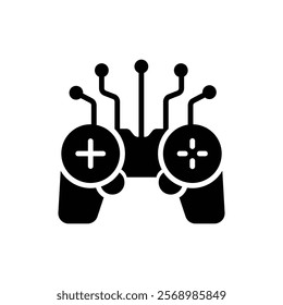 A game controller with interconnected nodes, symbolizing AI in gaming and interactive entertainment