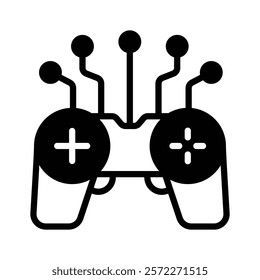 A game controller with interconnected nodes, symbolizing AI in gaming and interactive entertainment