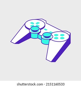 Game controller isometric vector icon illustration