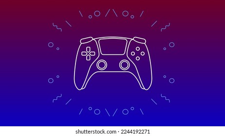game controller, joystick for game console colorful background vector illustration
