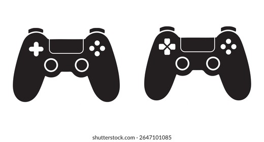 Controlador de jogo. Conjunto de ícones do joystick gamepad. ilustração plana de ícone de vetor