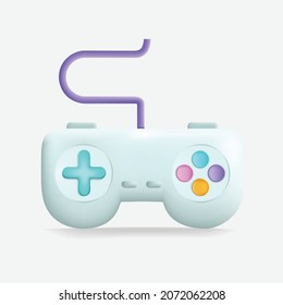 Diseño de ilustración vectorial 3d del icono joystick del controlador de juegos.