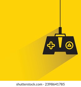 game controller and joystick icon on yellow background