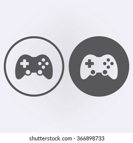 Game controller or joystick icon set in circle . Vector illustration
