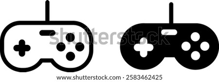 Game Controller Joystick and Navigation Buttons Icon Sign – Vector Symbol Set