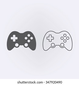 Game controller or joystick outline icon . Vector illustration