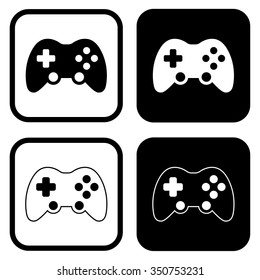 Game controller or joystick outline icon . Vector illustration