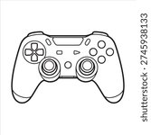 Game Controller Line Art Outline Illustration Coloring Page