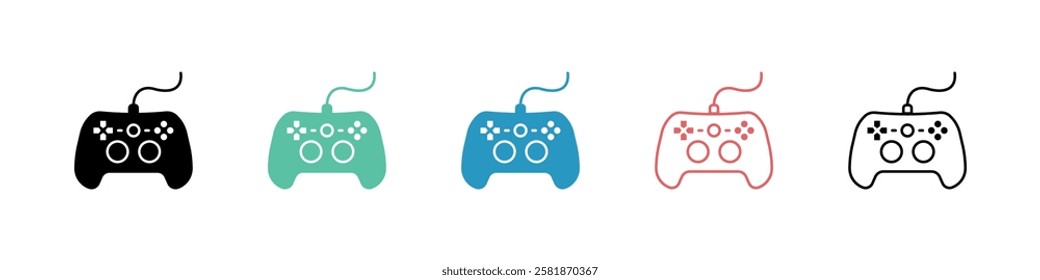 Game Controller line icon collection. Games. Vector illustration.