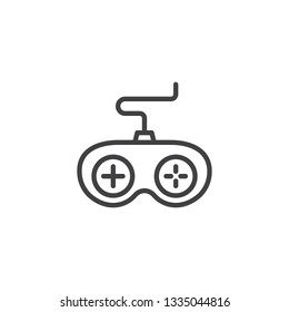 Game controller line icon. linear style sign for mobile concept and web design. Gamepad joystick outline vector icon. Symbol, logo illustration. Pixel perfect vector graphics