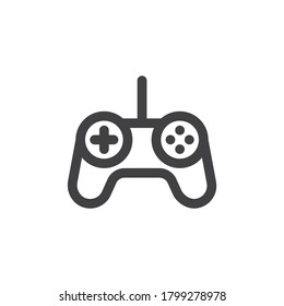 Game controller line icon. linear style sign for mobile concept and web design. Gamepad controller outline vector icon. Symbol, logo illustration. Vector graphics