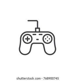 Game controller line icon, outline vector sign, linear style pictogram isolated on white. Joystick symbol, logo illustration. Editable stroke