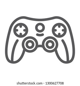 Game controller line icon, game and play, joystick sign, vector graphics, a linear pattern on a white background, eps 10.