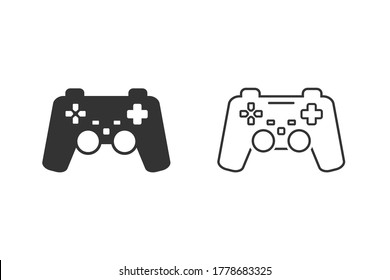 Game controller line icon set. Vector illustration