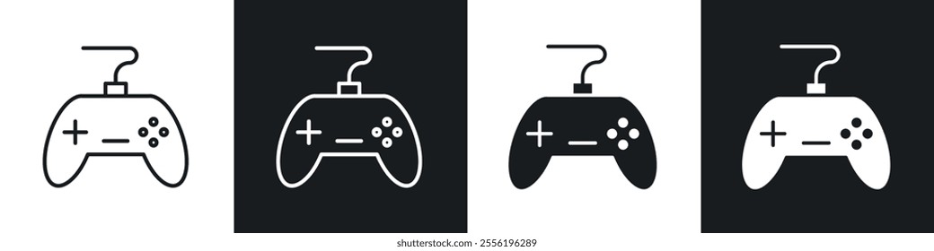 Game controller linear icon set for app, and web design.