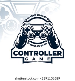 Game controller logo icon design, game pad illustration, gamer mascot logo design template