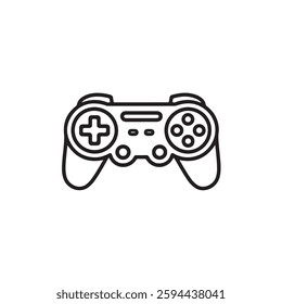 Game controller minimal line art icon, vector, Game controller,  Joystick in white background