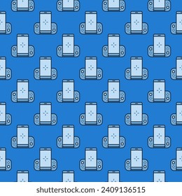 Game Controller for Mobile Phone vector Gamepad for Smartphone concept colored modern seamless pattern