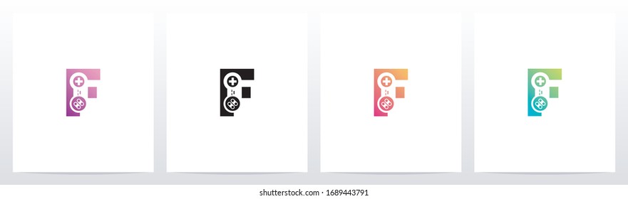 Game Controller On Letter Logo Design F