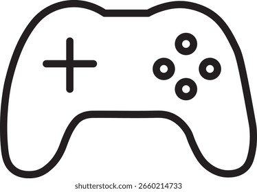 A game controller outline icon joystick gaming device technology black white symbol simple vector isolated electronic entertainment leisure control button modern minimal flat design digital play