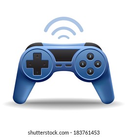 Game controller or game pad wireless for computer and console video games icon isolated on white background. Vector illustration