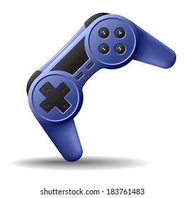 Game controller or game pad wireless for computer and console video games icon isolated on white background. Vector illustration
