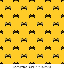 Game controller pattern seamless vector repeat geometric yellow for any design