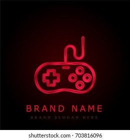 Game controller red chromium metallic logo