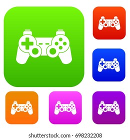 Game controller set icon in different colors isolated vector illustration. Premium collection