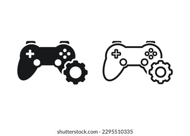 Icono de configuración del controlador de juegos. Vector de ilustración