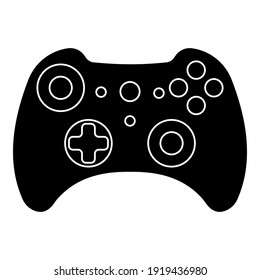 Game controller silhouette outlines gamepad x box, vector joystick gamepad for games
