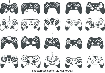 Game controller silhouette, Game Controller SVG, Video games joystick, Joypad SVG, playing device, Game console vector illustration. svg