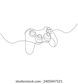 Game-Controller Einzelne Videospiele PlayStation Gaming-Controller für kontinuierliche Linien. Grafikdesign mit einer Linie, Vektorgrafik
