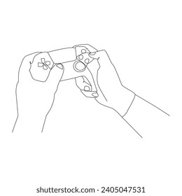 Game controller Single continuous line drawing video games PlayStation gaming controller. One line draw graphic design vector illustration
