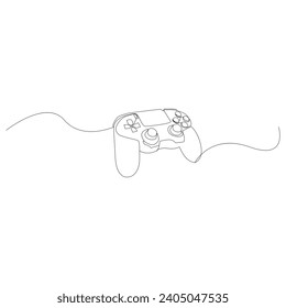 Game controller Single continuous line drawing video games PlayStation gaming controller. One line draw graphic design vector illustration
