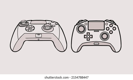 Game Controller Sketch pack vector