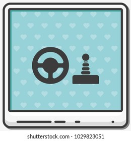 Game controller steering wheel flat vector icon.