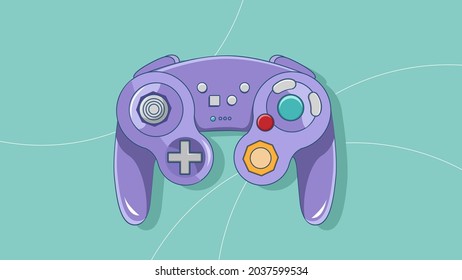 Game controller style wireless purple vector illustration. 