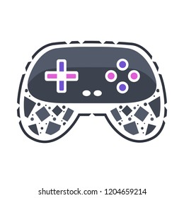 Game controller symbol on white background, vector illustration