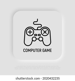Game controller thin line icon, symbol of video game. Modern vector illustration.