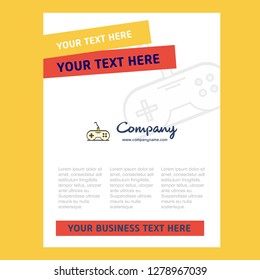 Game controller  Title Page Design for Company profile ,annual report, presentations, leaflet, Brochure Vector Background
