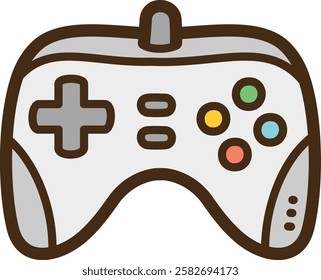 Game controller vector doodle illustration and graphic