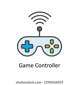 Vector controlador de juegos   Rellenar iconos de contorno. Material gráfico simple
