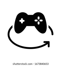 game controller vector glyph flat icon 